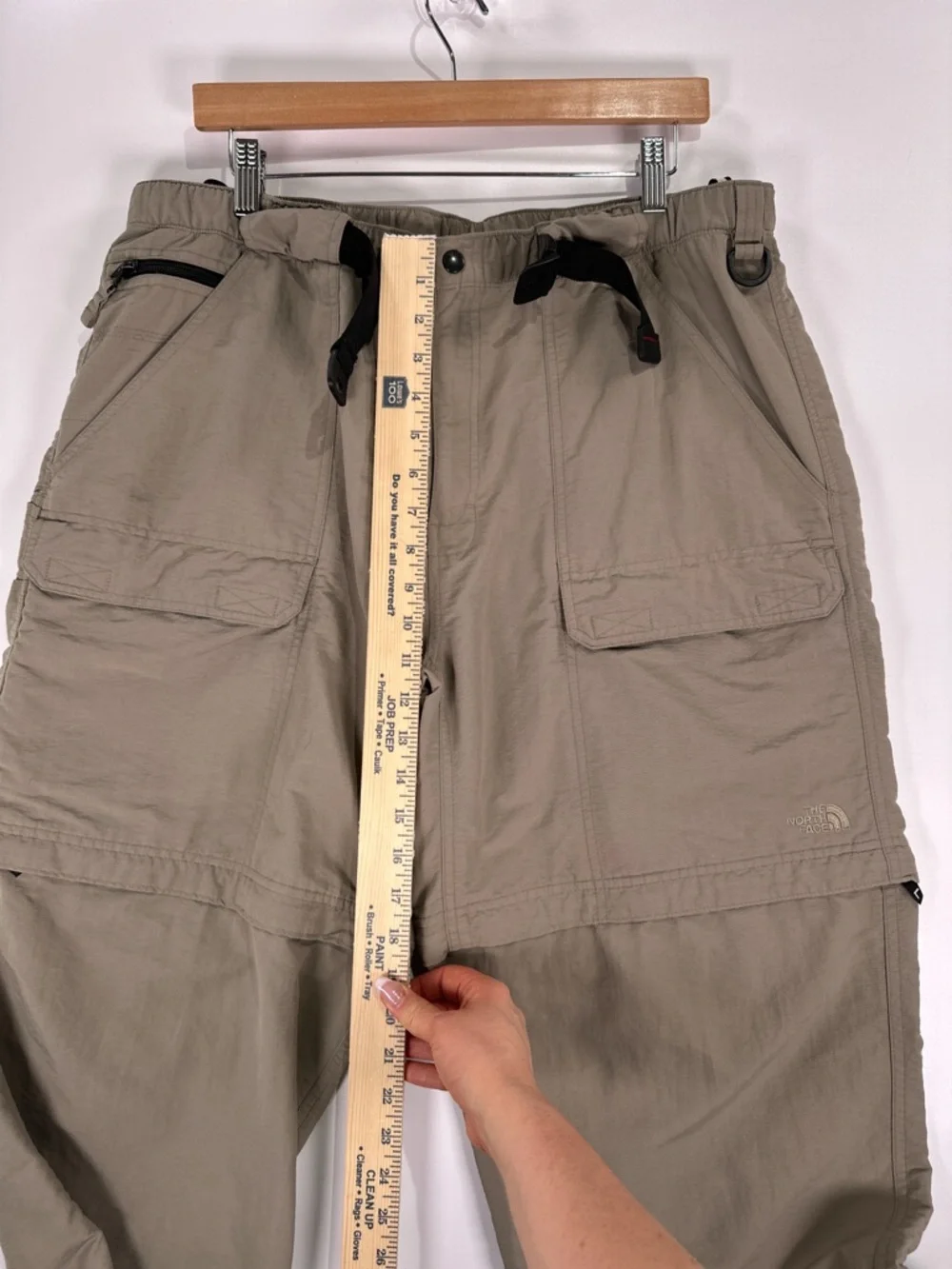 The North Face Convertible Hiking Pants Zip Off Cargo Nylon Khaki XL